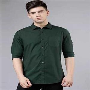 Green Men Stylish Shirt Beautiful Pattern Formal High Quality Fabric For Party Wear Collar Style Classic Size M L XL 
